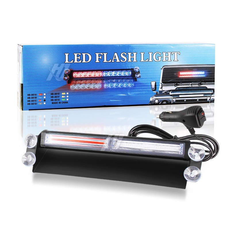 Đèn chớp xanh đỏ, cảnh báo khẩn cấp, lắp kính lái cho xe cảnh sát, xe ưu tiên DC12-24V -FLASH LIGHT- MÀU