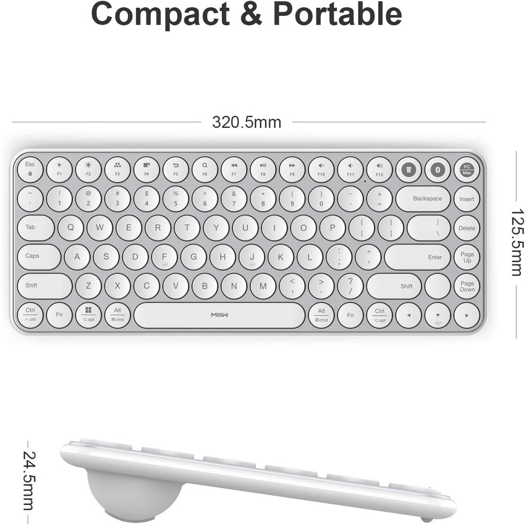 Bàn phím không dây mini 2 chế độ kết nối bluetooth hoặc USB MIIIW keyboard air 85 MWXKT01 - Hàng nhập khẩu