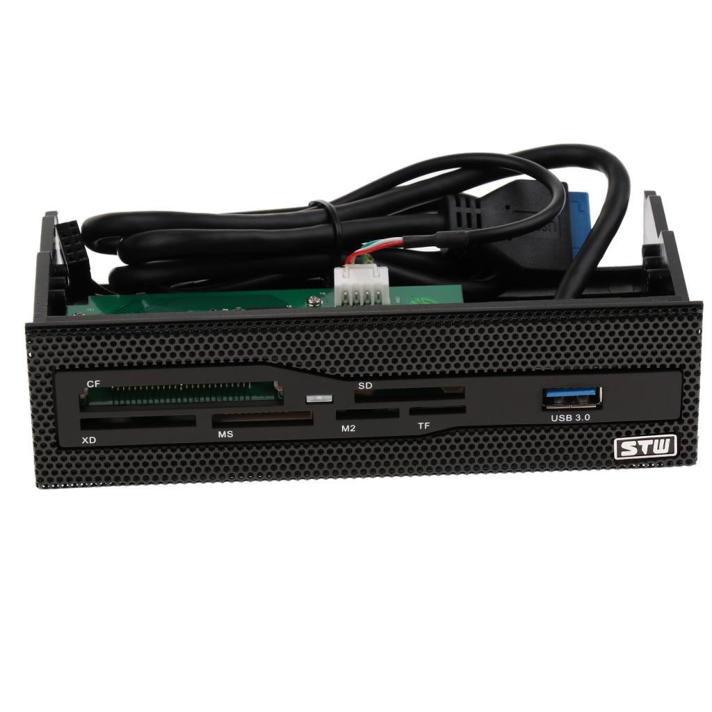 1Pack 5.25inch Desktop Case Front Panel USB3.0 Power Internal Card Reader