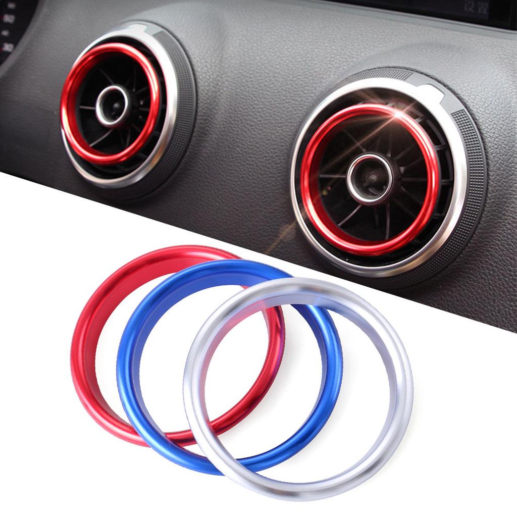 4PCS AC Air Vent Outlet Cover Sticker Ring For Audi A3 S3 2013-2016