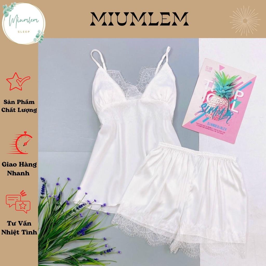 Đồ Ngủ 2 Dây Freesize Sexy Cao Cấp Lụa Mềm Mát Cổ V Phối Ren Cho Cô Nàng Quyến Rũ QC154150