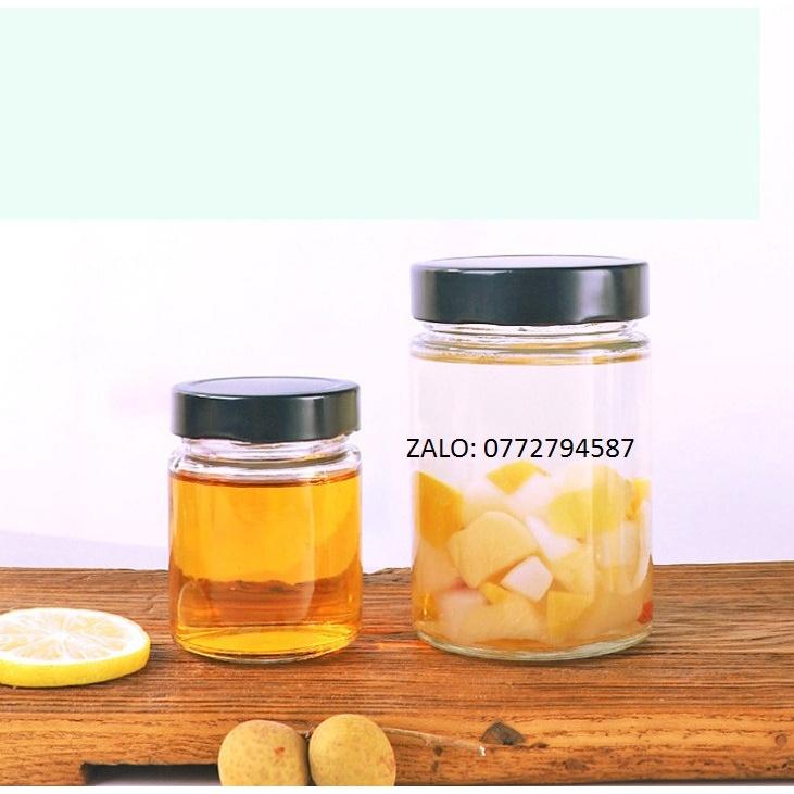 Hũ Thủy Tinh Trụ Tròn Nắp Thiết Bản Dày | 100ML 220ML 280ML 380ML 500ML