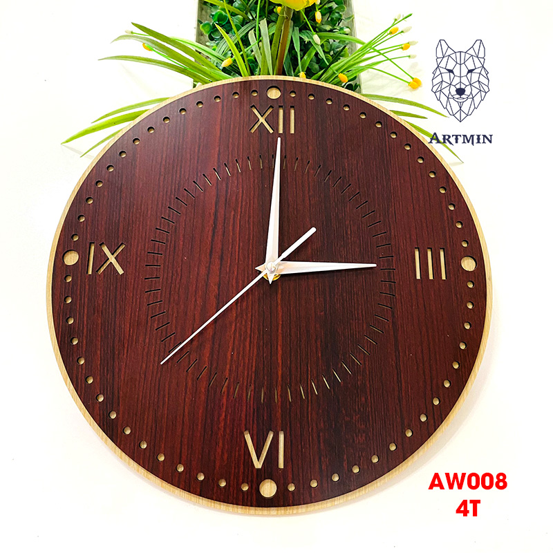 AW008 - Đồng Hồ Gỗ Treo Tường – Décor Trang Trí Tinh Tế