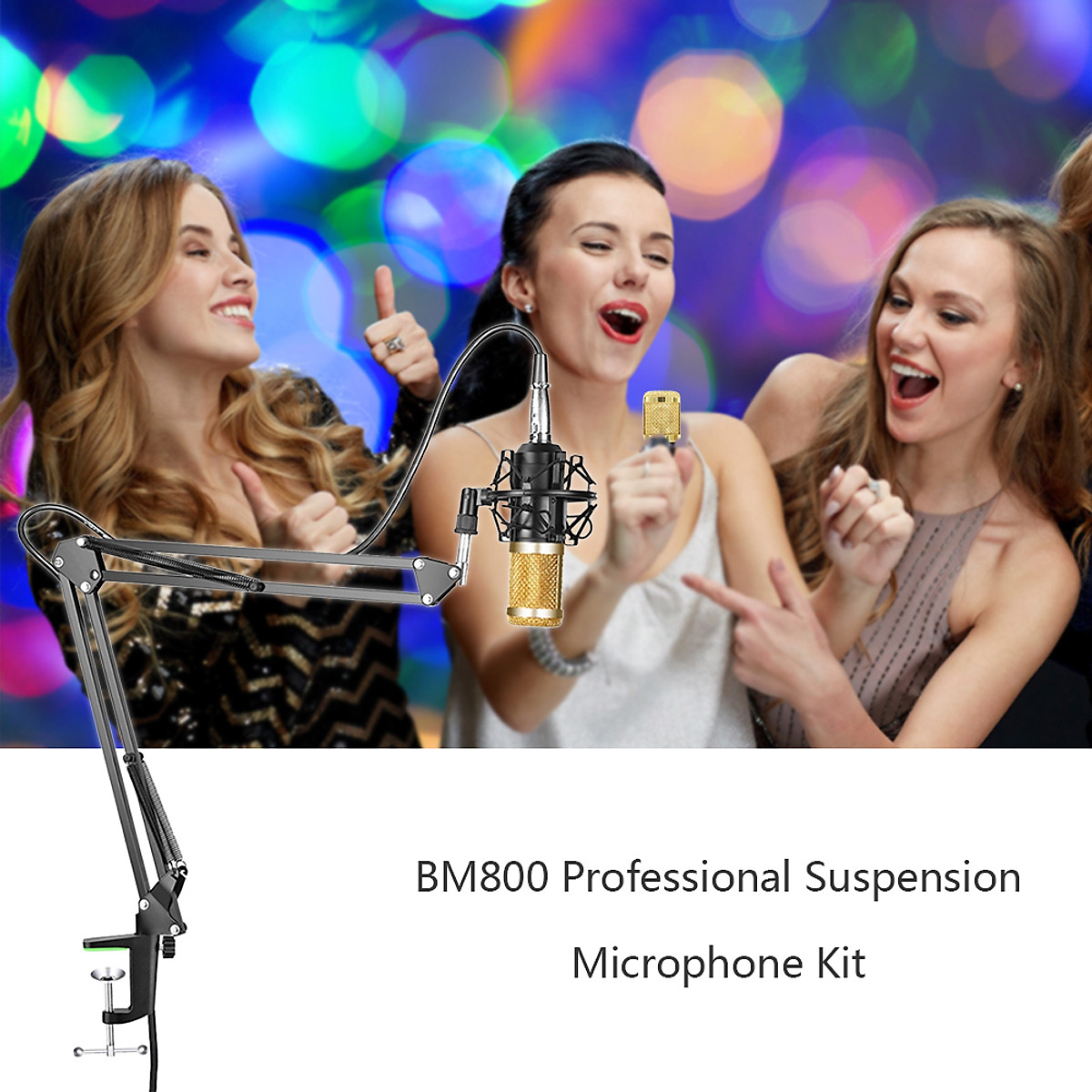 Bộ Micro Thu Âm Chuyên Nghiệp (BM900, Chân kẹp NB-35)  chống ồn, live stream, Hát Karaoke quay video, ghi âm, Vlog, Chơi game, trò chuyện qua Zoom Tương thích smartphone, máy tính bảng, máy tính để bàn, laptop, TN Bluetooth Siêu Bass Có Mic Đàm Thoại