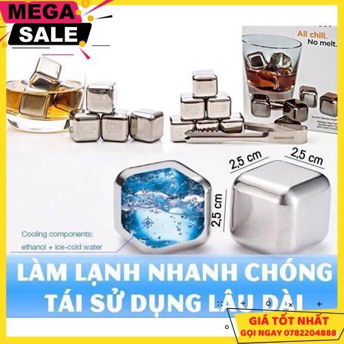Combo 8 Viên Đá Làm Lạnh Không Tan Bằng Thép Không Gỉ  - Giao Hàng Toàn Quốc
