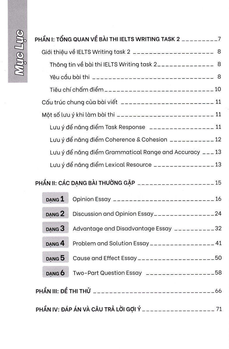 Ielts Go - Writing Task 2 - Dàn Ý Mẫu Cho Tất Cả Các Dạng Bài_MEGABOOK