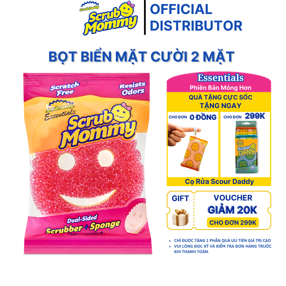 [Phiên Bản Essentials] Miếng Rửa Chén Bọt Biển Scrub Mommy Mỏng Hơn
