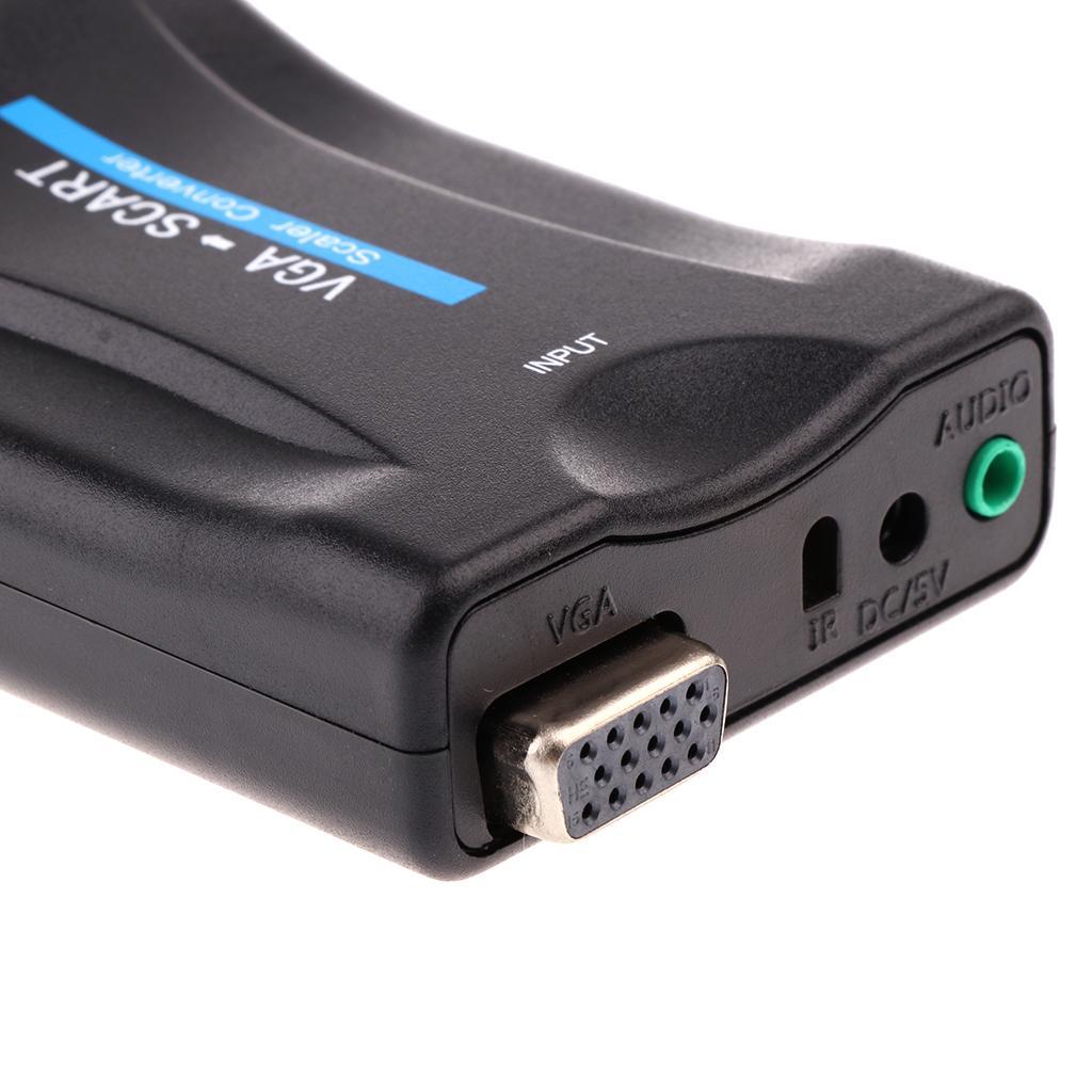 1080P VGA to Video Audio Converter Adapter w/ Remote for TV DVD Box