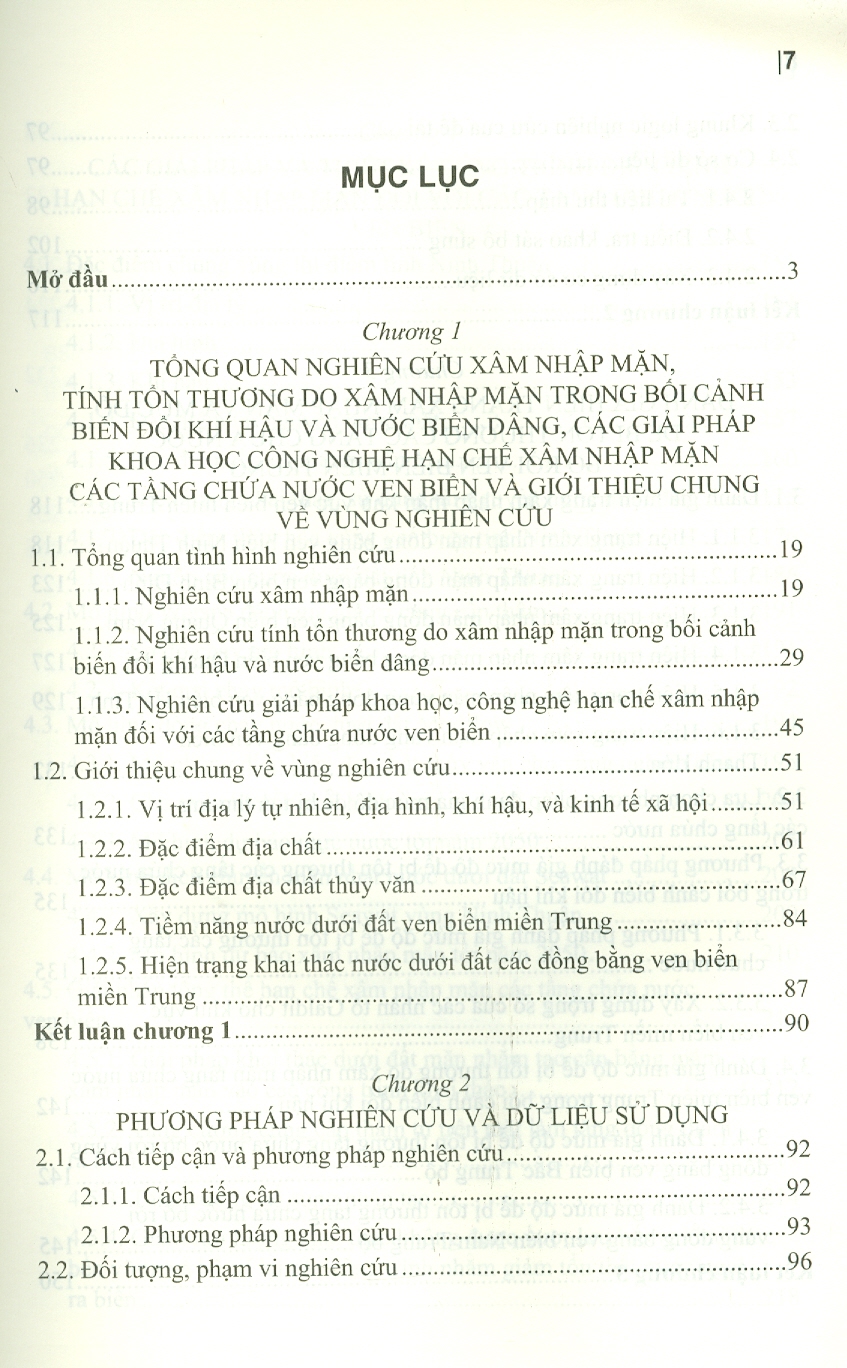 Xâm Ngập Mặn Các Tầng Chứa Nước Ven Biển Miền Trung Việt Nam