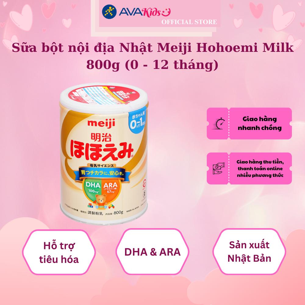 Sữa bột nội địa Nhật Meiji Hohoemi Milk 800g (0 - 12 tháng) - Hàng chính hãng