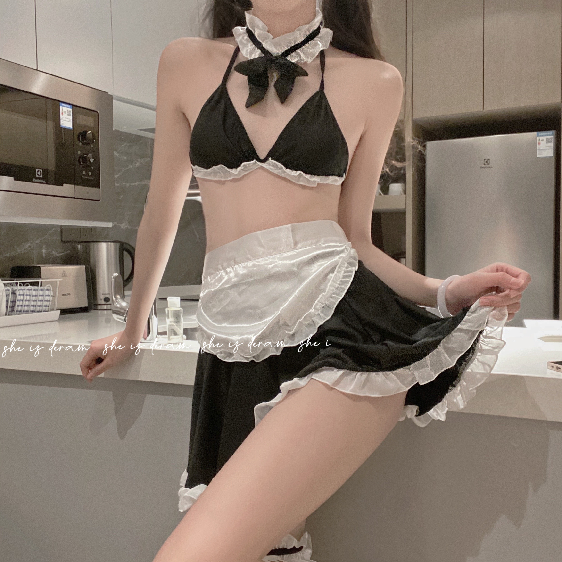 Đồ ngủ Cosplay cô hầu gái nữ giúp việc đeo tạp dề sexy