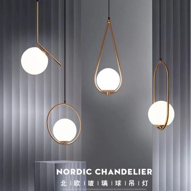 Đèn thả tô điểm hình cầu,decor nhà phong thái hiện đại DT