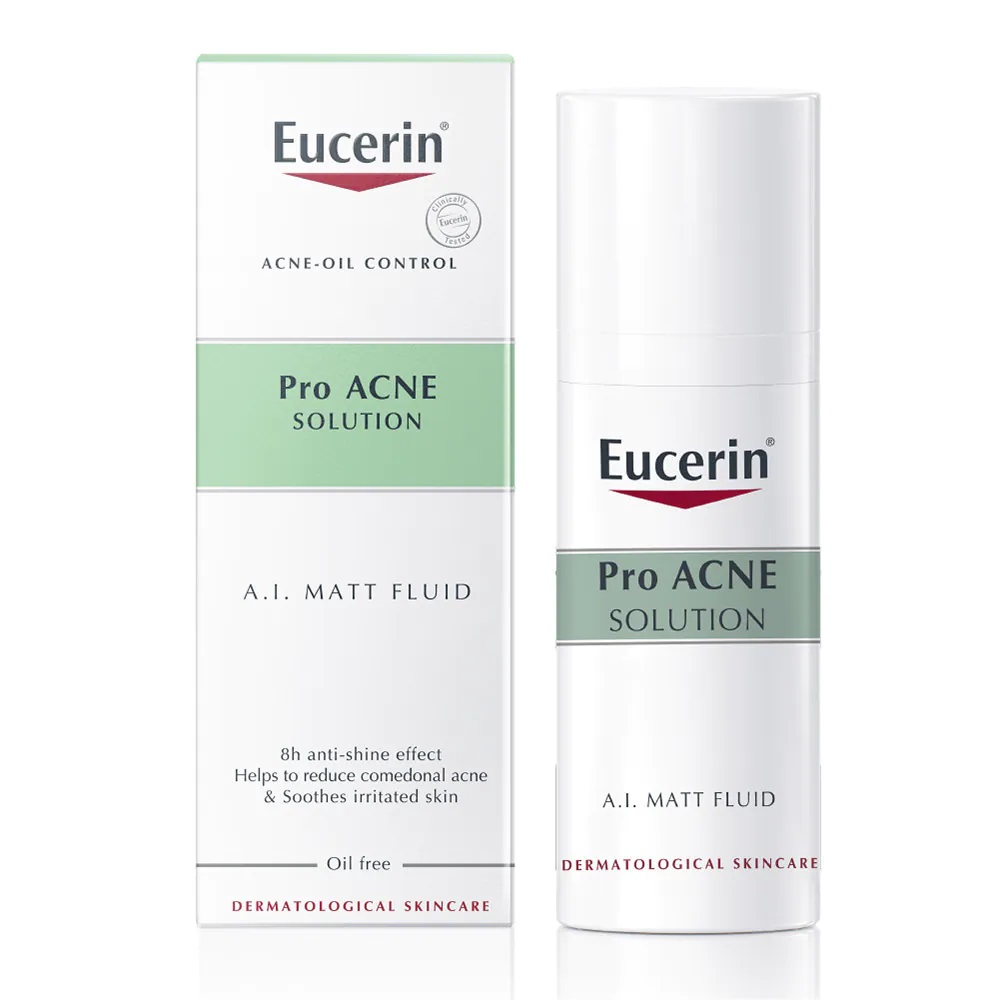 Kem Dưỡng Ẩm, Kiểm Soát Nhờn, Ngừa Mụn Eucerin Matt Fluid