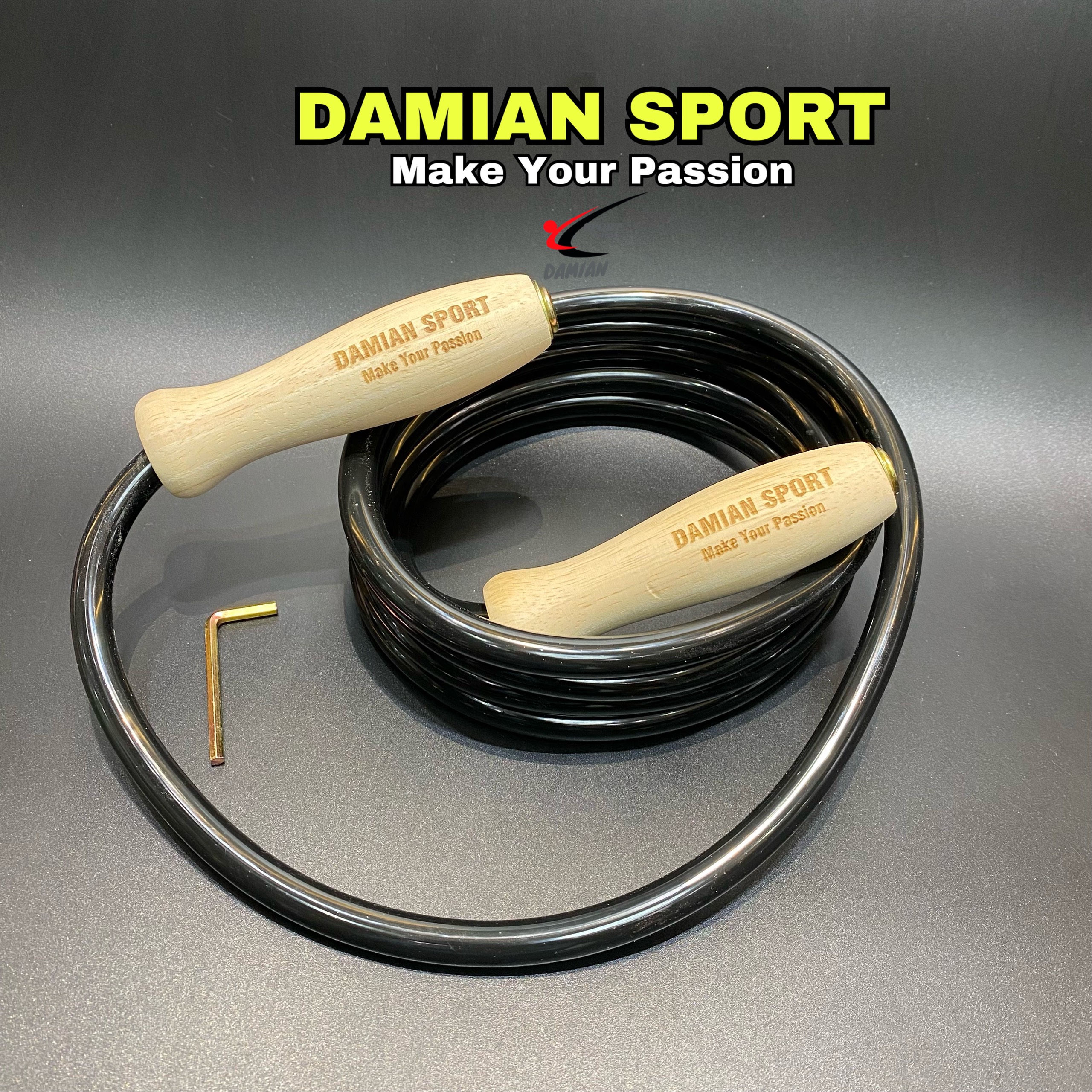 Dây nhảy thể lực Muay Thái, Boxing, Kick Boxing, MMA, Tán Thủ, Dây dài 3 mét, Nặng 500 gram, Đường kính dây 12mm, dày 2mm