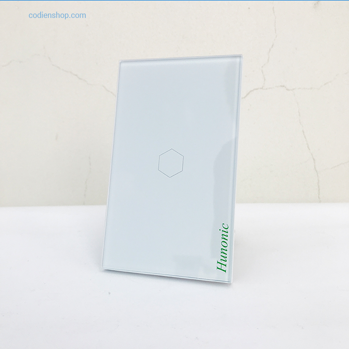 Công tắc cảm ứng bằng điện thoại HUNONIC 1 Nút màu trắng - WIFI + HẸN GIỜ