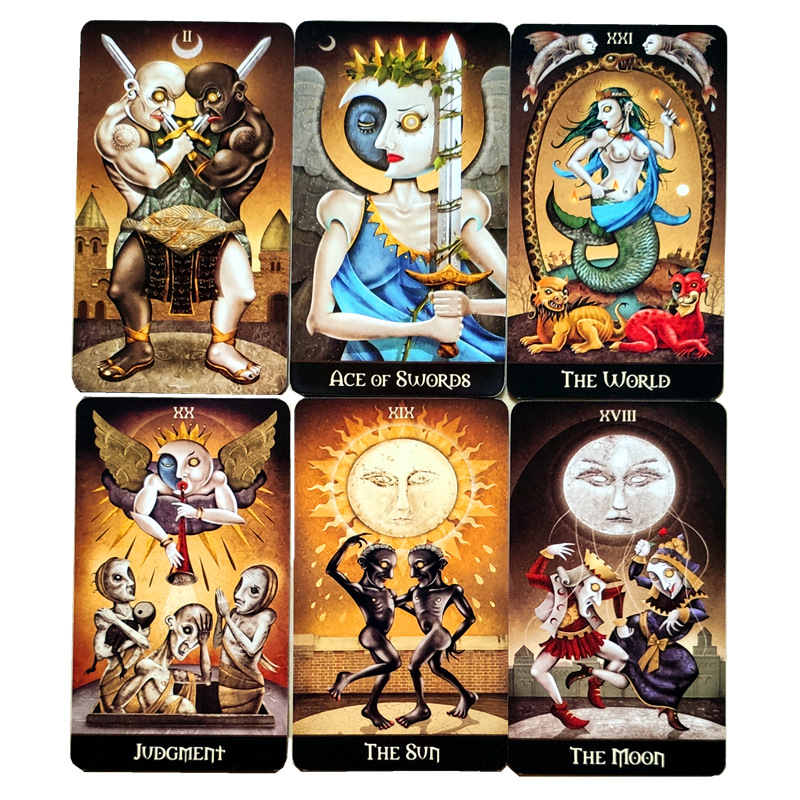 Combo Bộ Bài Bói Deviant Moon Tarot Borderless Edition Cao Cấp Bản Đẹp và Túi Nhung Đựng Tarot và Khăn Trải Bàn Tarot