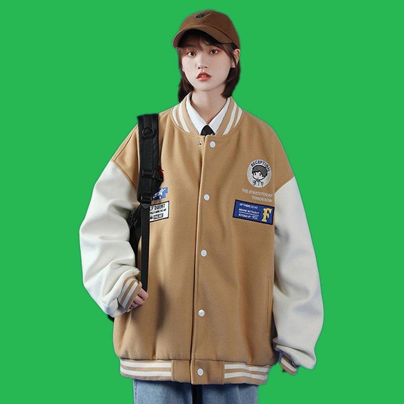 Áo khoác Bomber Varsity Jacket Dinner, áo bomber nam nữ unisex chất nỉ bông JFgenz