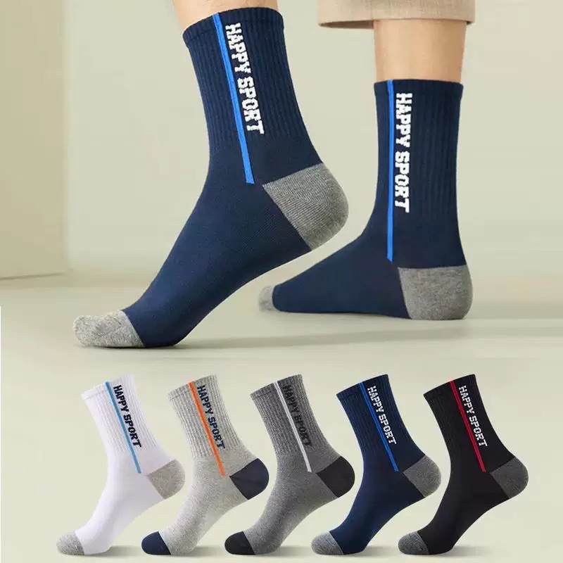 Combo 5 đôi Tất vớ nam cao cổ thể thao kháng khuẩn