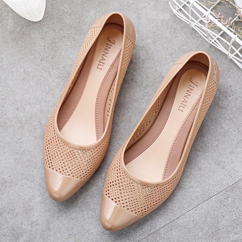 Giày búp bê nhựa đi mưa 3p có lỗ thoáng khí