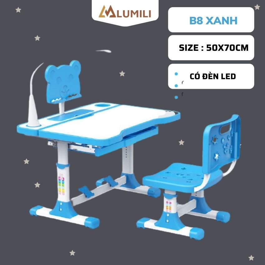 Bàn học sinh thông minh chống gù chống cận lumili B8 nâng hạ độ cao nghiêng mặt bàn cho bé