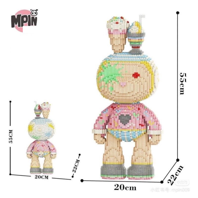 Đồ chơi xếp hình thỏ kem MPIN 54cm hàng đẹp