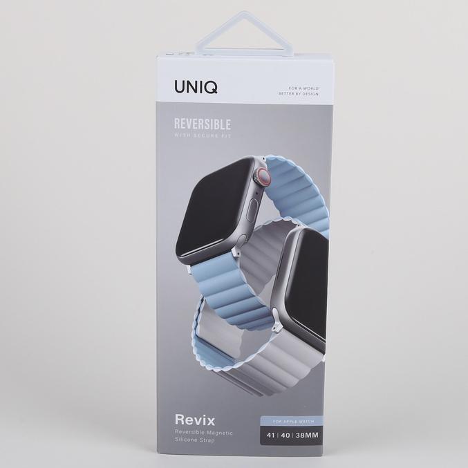 [HÀNG CHÍNH HÃNG] Dây đeo dành cho đồng hồ Apple Watch UNIQ Revix Reversible Magnetic Silicone chống bám mồ hôi và bụi - Xanh lá - Nâu