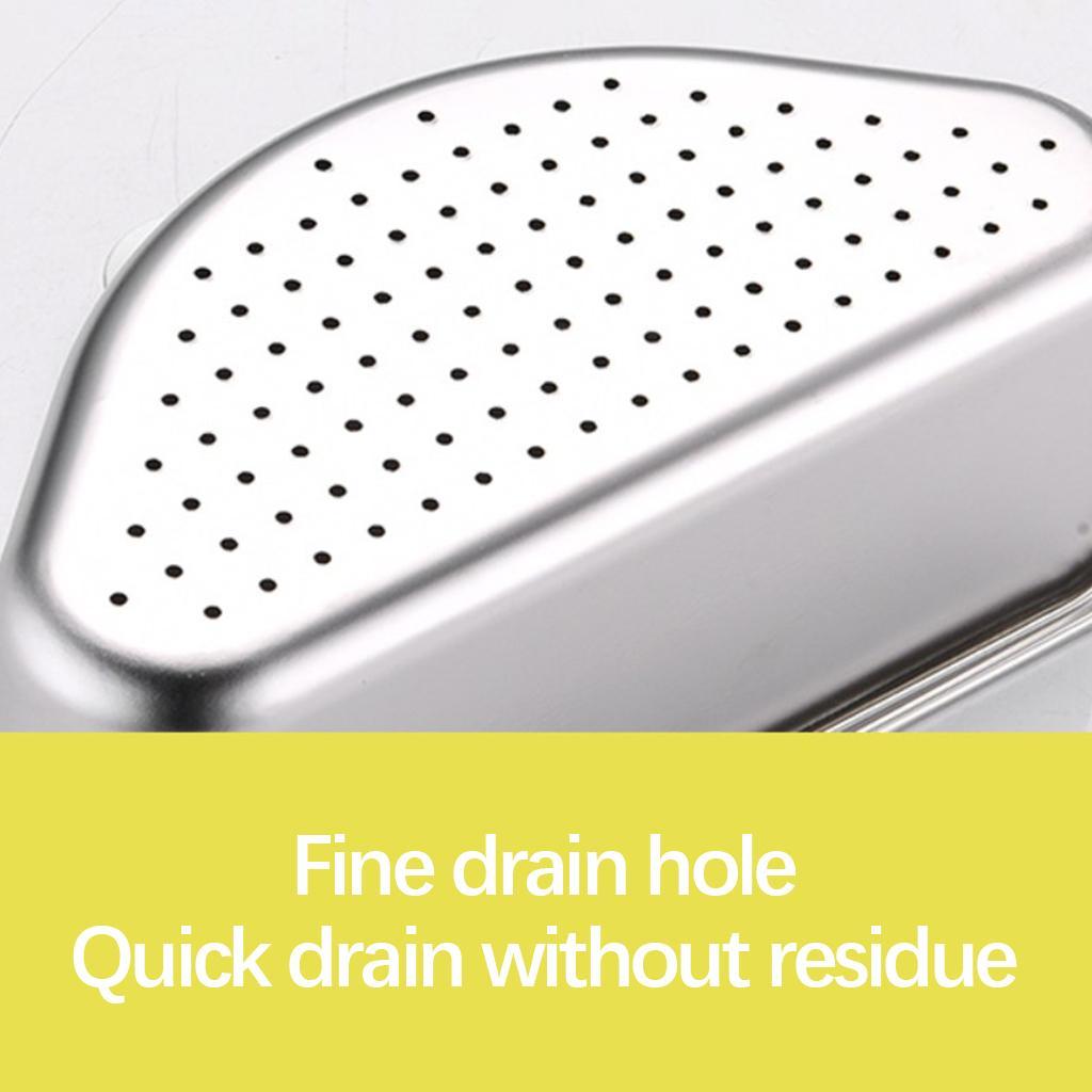 3X Stainless Steel Sink Drainage Basket with Suction Cup Corner Sink Strainer