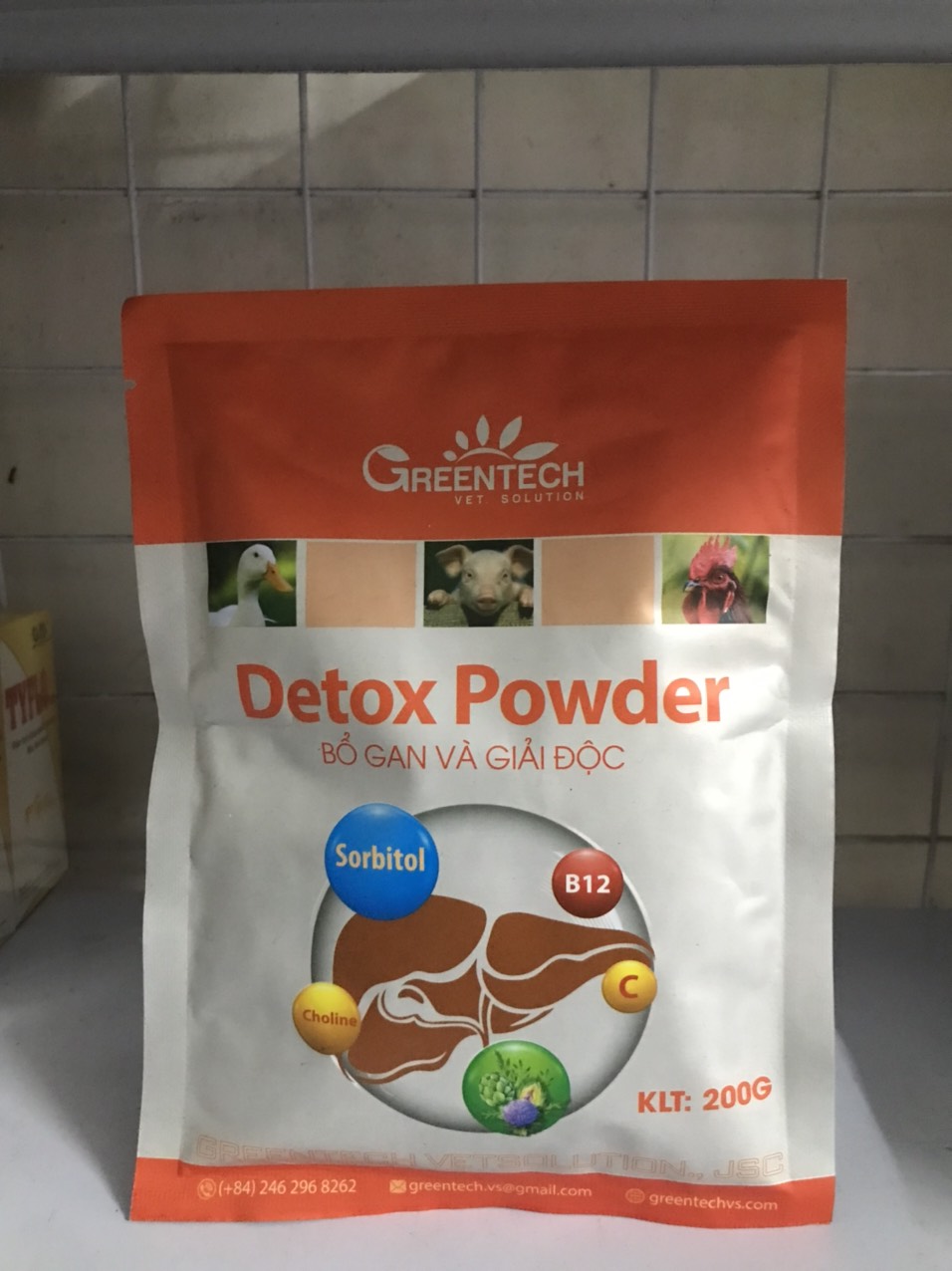 Bổ gan và giải độc cho chó, mèo, gia súc, gia cầm Detox Powder