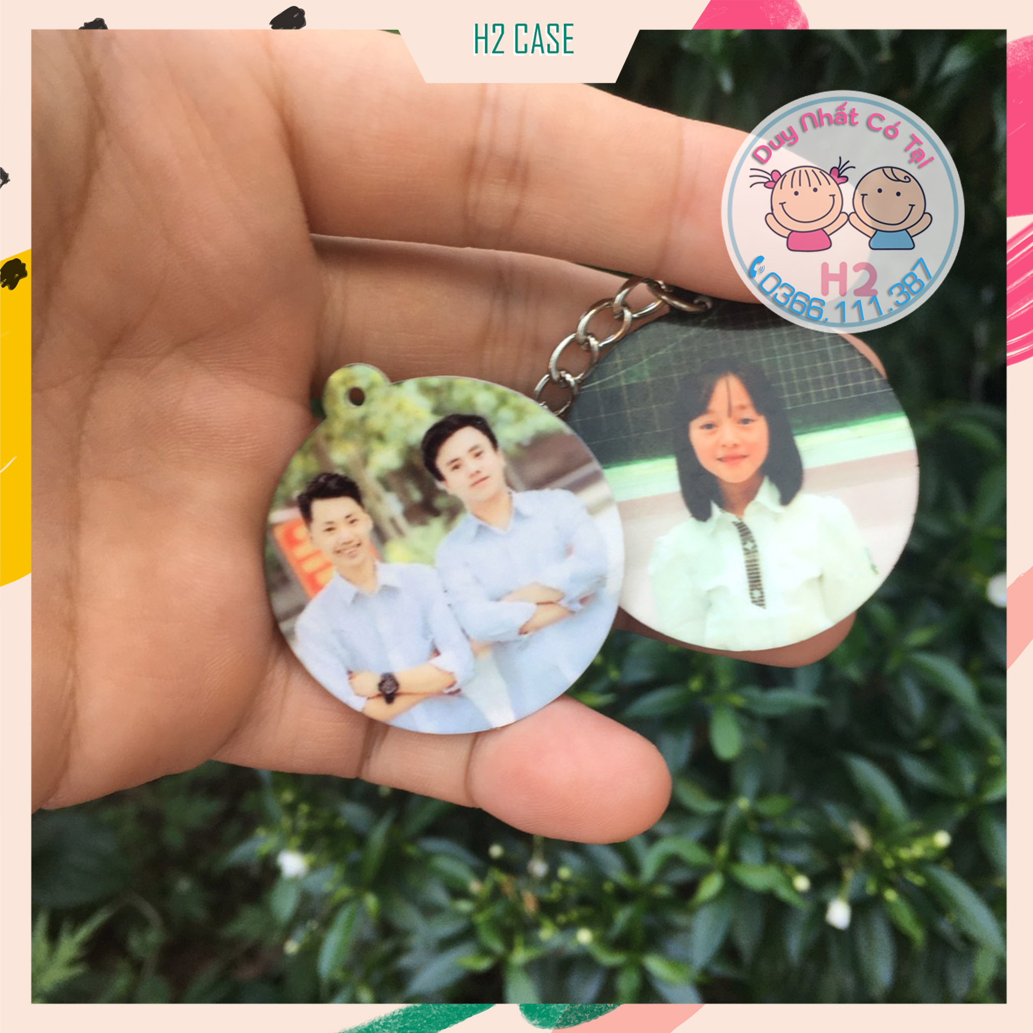 Móc khóa Mica 2 mặt in theo yêu cầu