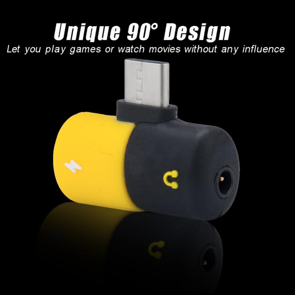 USB C type-c Headphone Audio & Charger Adapter Splitter