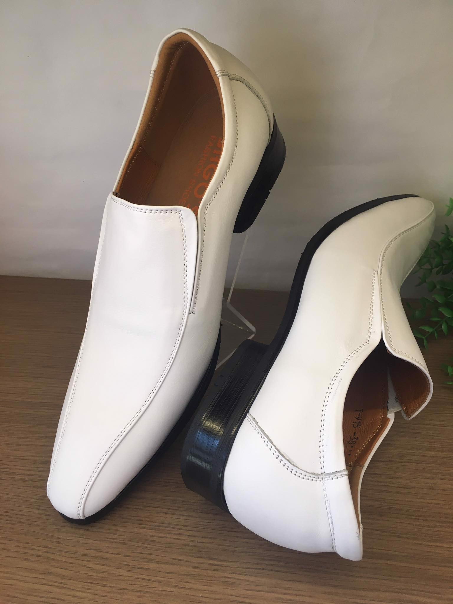 Giày Tây nam màu trắng giày công sở nam da bò cao cấp-TT05 Bảo hành 12 tháng