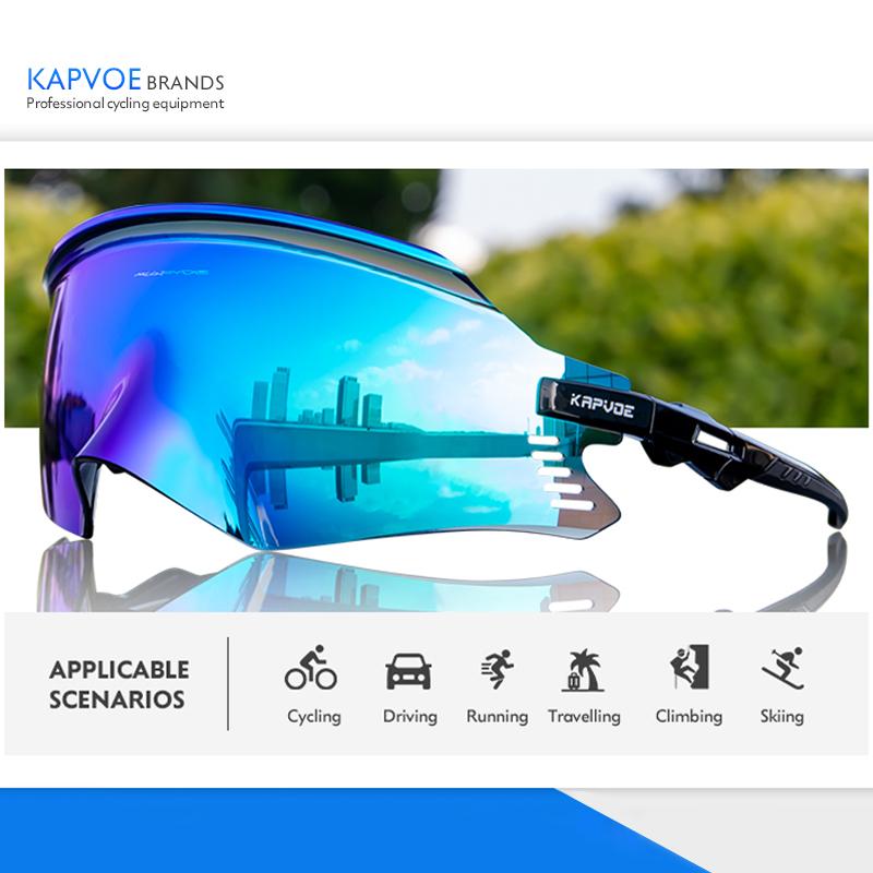 Kapvoe đàn ông xe đạp thể thao kính đeo xe đạp đi xe đạp leo núi ngoài trời kính thể thao UV400 Bảo vệ kính bảo hộ Phụ kiện kính mắt Color: 08