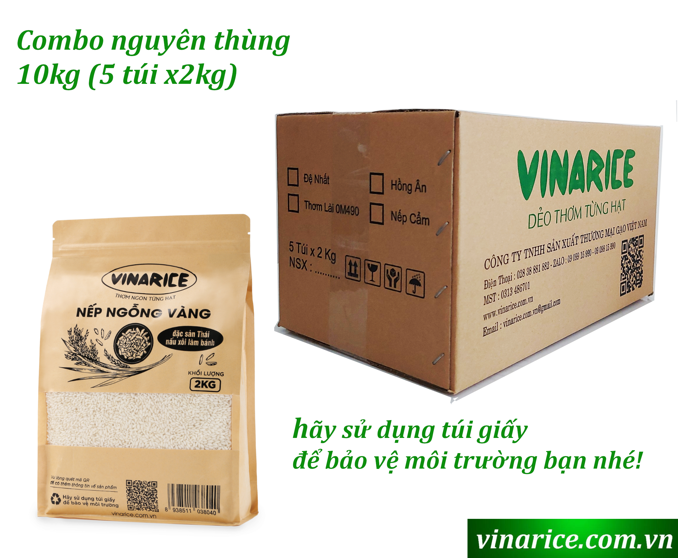 Đặc sản An Giang - Nếp Đặc Sản Ngỗng Vàng - túi ép chân ko 2kg - thơm ngon phù hợp những khẩu vị khó tính - OCOP 4 Sao