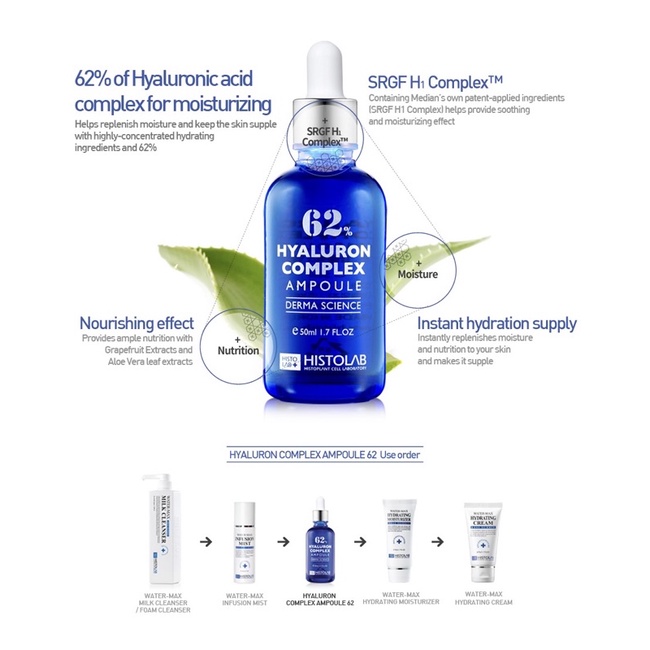 TINH CHẤT CẤP ẨM HYALURON COMPLEX AMPOULE 62% (50ml)