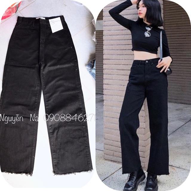 Quần JEANS ỐNG RỘNG ĐEN- [hình thật Chính Chủ