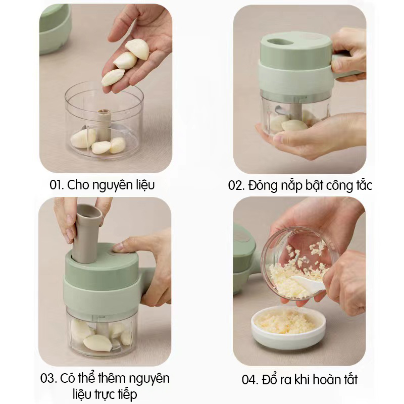 Máy xay cắt lát tỏi ớt rau củ thực phẩm tiện lợi - K1614