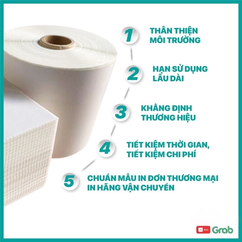 Giấy In Nhiệt Decal TEKKIN A6 / 100x150mm - Tệp 500 Tem, In Bill Thương Mại Điện Tử Có Sẵn Lớp Keo Tự Dính Hàng Chính Hãng