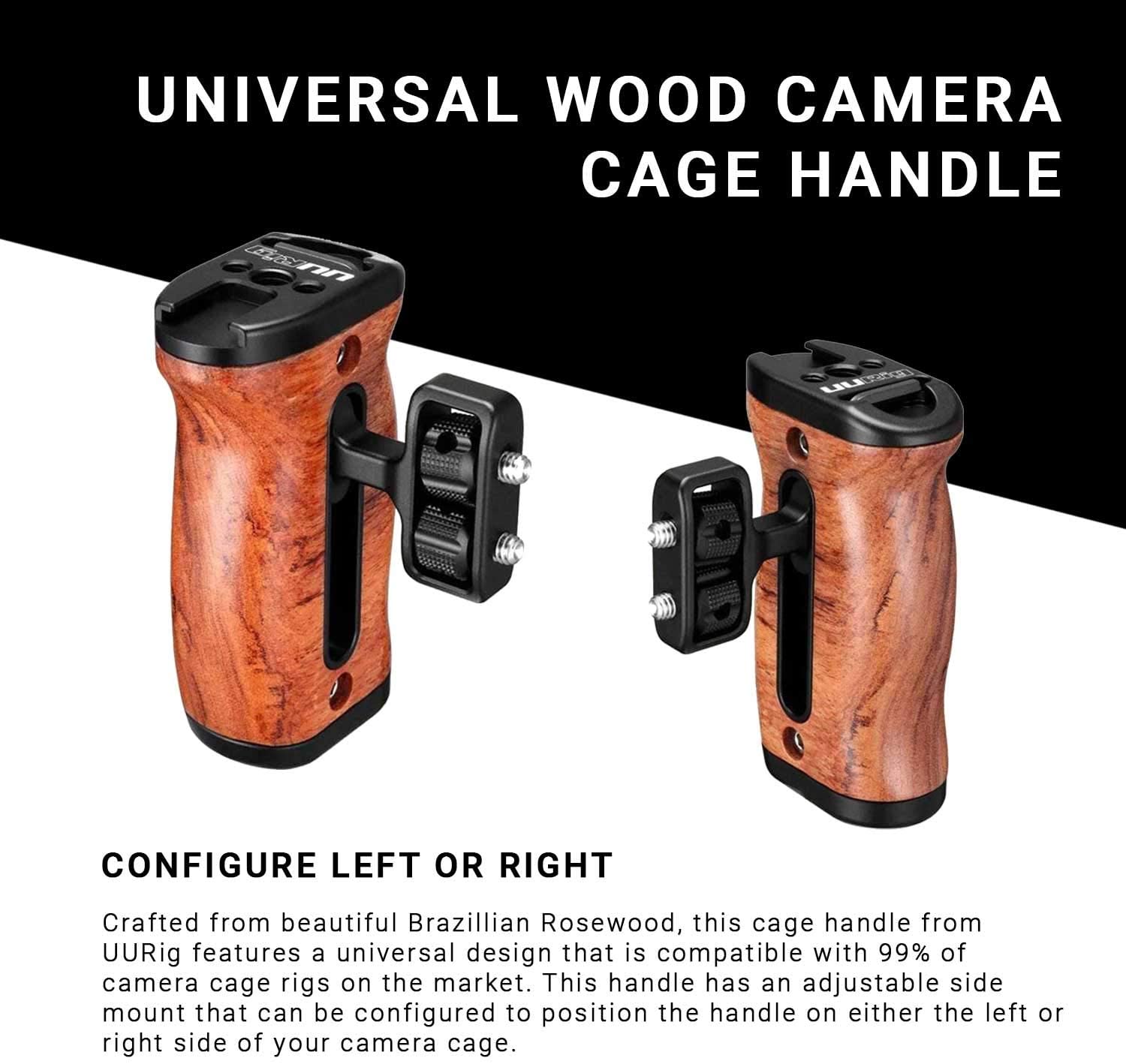 UURIG R027, Tay cầm gỗ đa năng dành cho máy ảnh - Hàng Chính Hãng