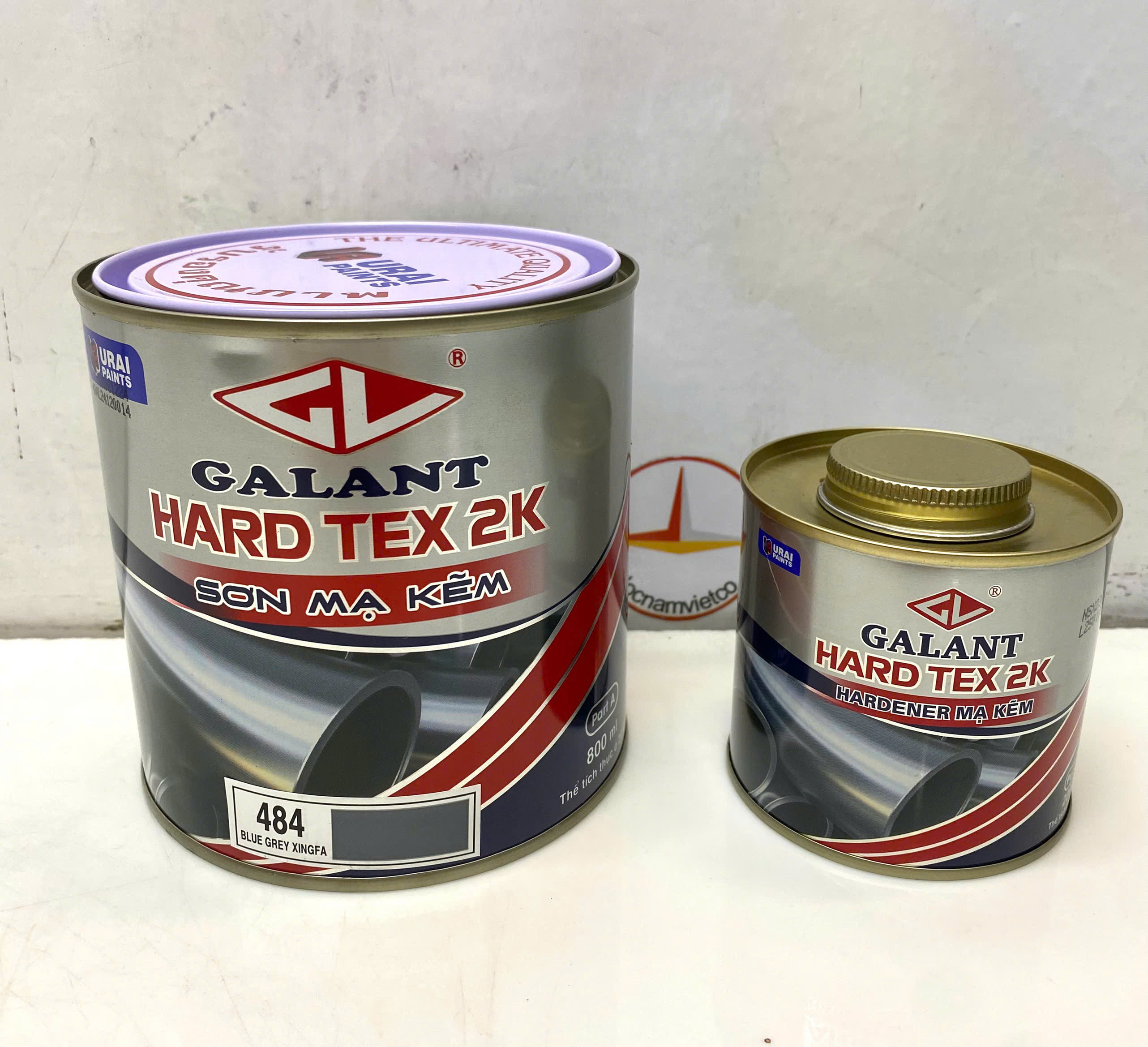 Sơn sắt mạ kẽm không cần lót Hard Tex 2K màu xám Xingfa 484 1L