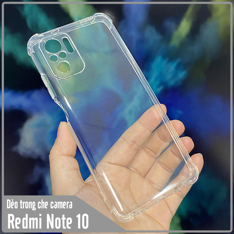 Ốp lưng cho Xiaomi Redmi Note 10 TPU Trong Suốt Che Camera