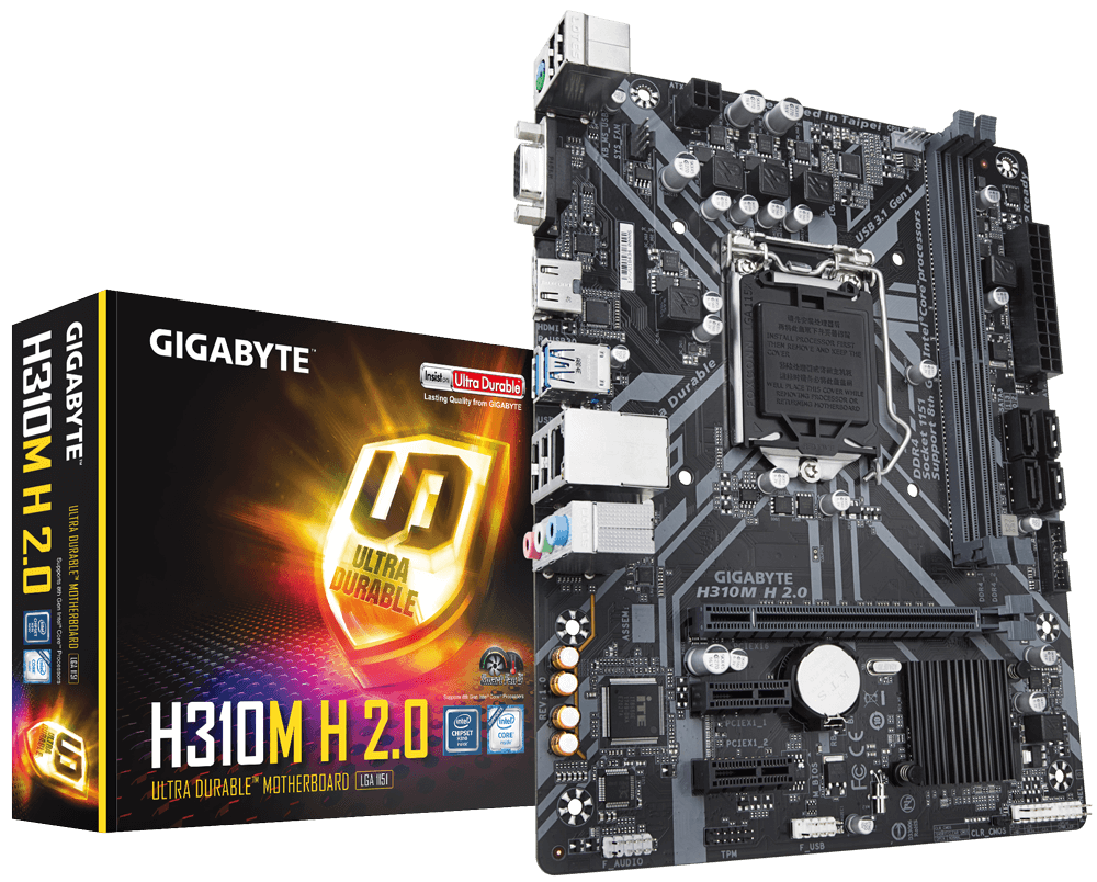 Bo Mạch Chủ Main GigaByte H310M-H hổ trợ CPU thế hệ 8 và 9 - Hàng Chính Hãng