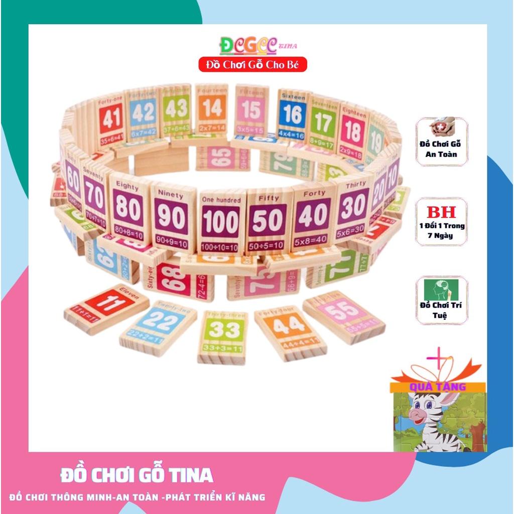 Đồ Chơi Gỗ Giáo Dục Sớm Domino Đồ Chơi Thông Minh Cho Bé Từ 2 Tuổi Giúp Bé Phát Triển Tư Duy Sáng Tạo - Đồ Chơi TINA