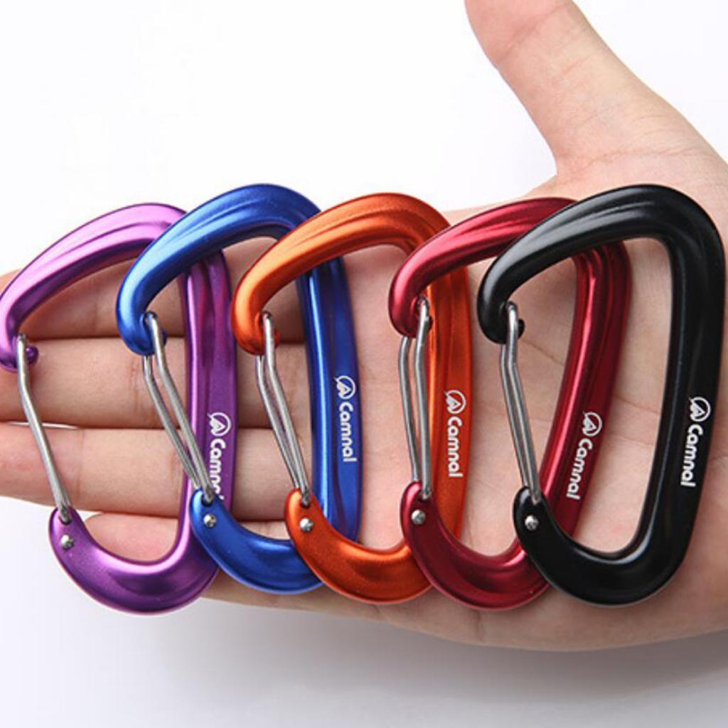 2PCS 16KN Climbing Carabiner - CE Carabiner Clip | Heavy Duty Wiregate Carabiner for Ropes, Hammocks, Camping, Hiking