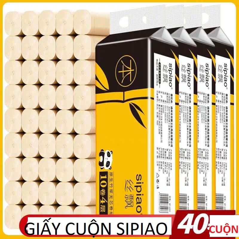 GIẤY VỆ SINH GẤU TRÚC SIPIAO THÙNG 40 CUỘN KHÔNG LÕI (hàng nội địa Trung - 2,6kg)