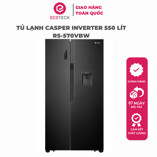 Tủ Lạnh Casper Inverter 550 LÍT RS-570VBW - Hàng Chính Hãng