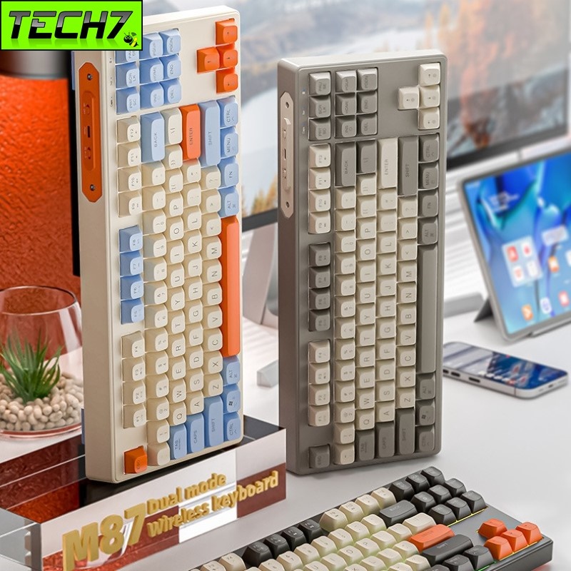 Bàn phím giả cơ Không dây Bluetooth M87 Gaming Led rainbow cho máy tính , laptop , điện thoại , máy tính bảng hàng nhập khẩu