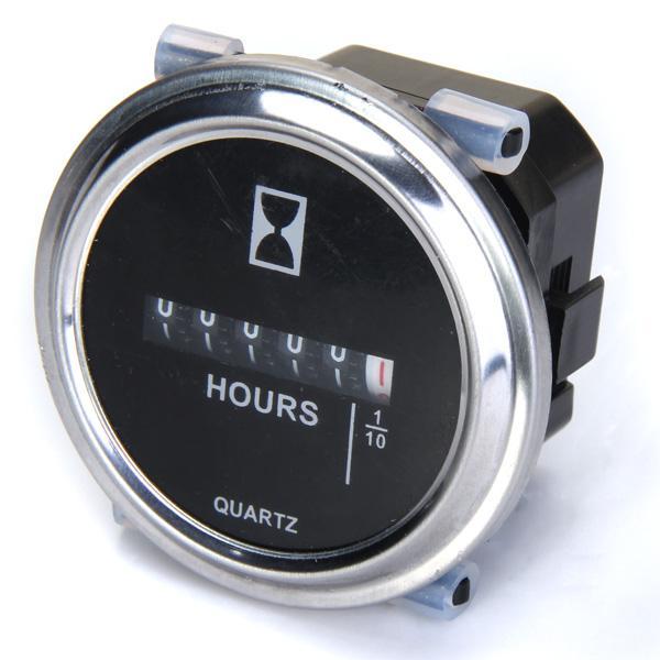 Hour Meter 100-250vac - Silver Round