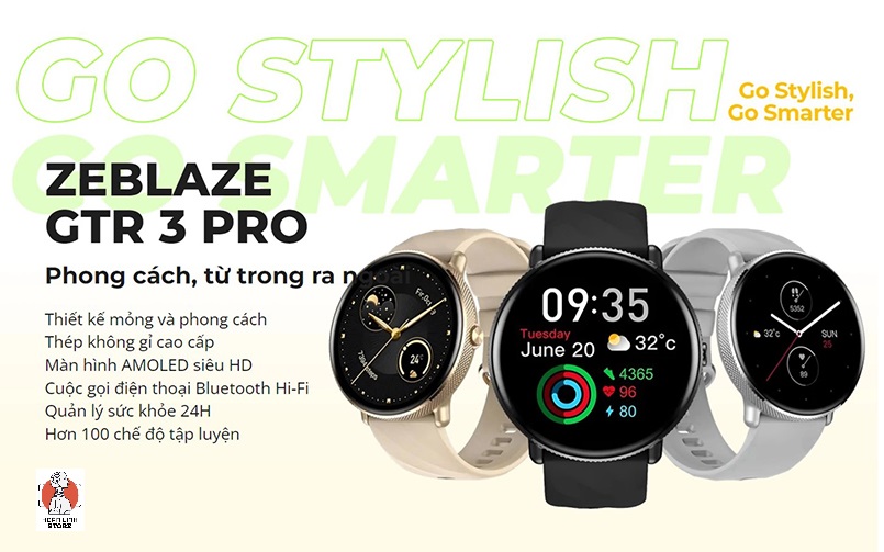 Đồng Hồ Thông Minh Zeblaze GTR3 Pro - Màn hình Amoled - Hỗ trợ nghe gọi - Theo dõi sức khỏe - Full Tiếng Việt - Hàng Chính Hãng
