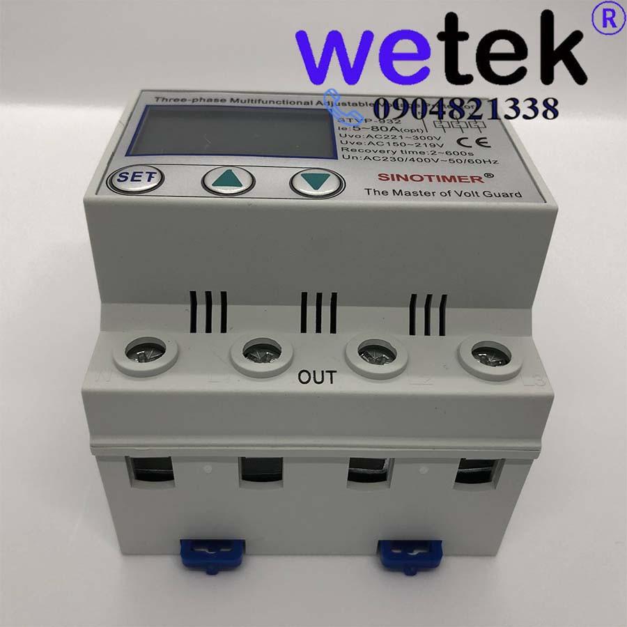 STVP-932 80A Rơ le điện áp 3 pha điện tử hiện số Sinotimer, dân dụng công nghiệp