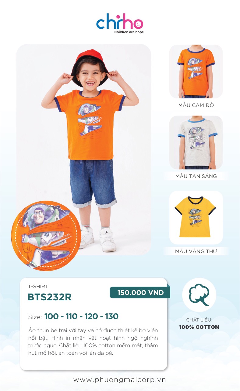 Áo Tshirt bé trai in hình cách điệu chất cotton nhiều màu AT011C
